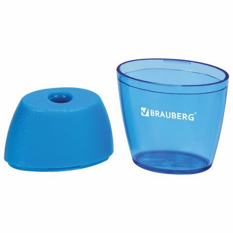 Точилка BRAUBERG 2 шт. &quot;Diamond&quot;, с контейнером, овальная, в дисплее, ассорти, 222491