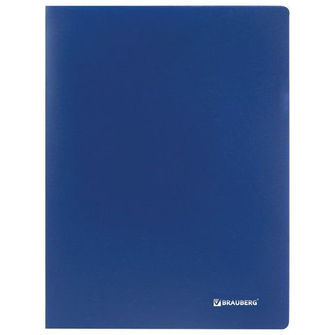 Папка 10 вкладышей BRAUBERG 2 шт. &quot;Office&quot;, синяя, 0,5 мм, 222625