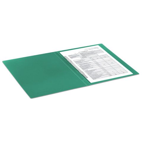 Папка с пластиковым скоросшивателем BRAUBERG &quot;Office&quot;, зеленая, до 100 листов, 0,5 мм, 222642
