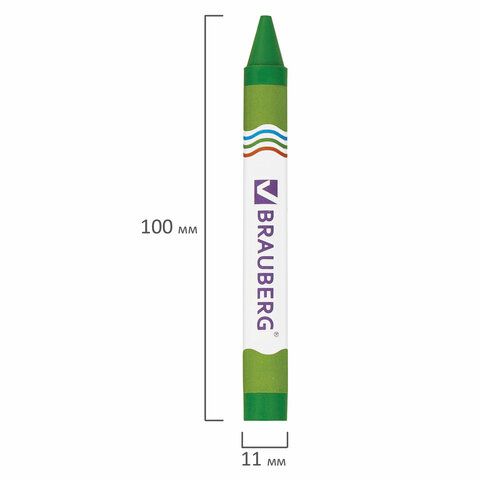 Восковые мелки утолщенные BRAUBERG 4 шт., НАБОР 12 цветов, 222966