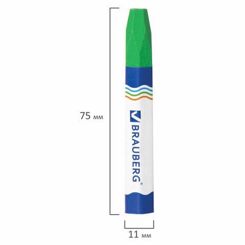 Восковые мелки утолщенные BRAUBERG 6 шт., НАБОР 6 цветов, на масляной основе, яркие цвета, 222969