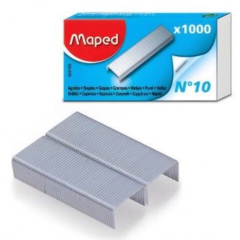 Скобы для степлера №10, 1000 штук, MAPED 3 шт. (Франция), до 20 листов, 324105