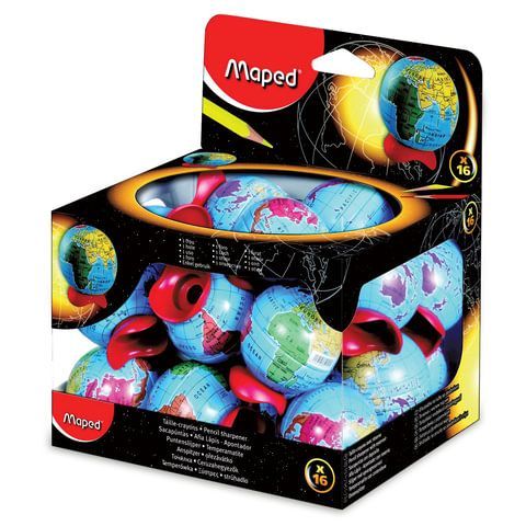Точилка MAPED (Франция) &quot;Globe&quot;, металлический контейнер, в форме глобуса, 051111