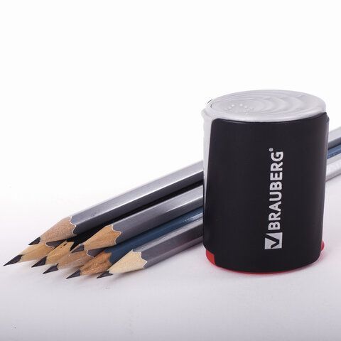 Точилка BRAUBERG &quot;Delta&quot;, 2 угла заточки, двусторонняя, пластиковая с контейнером, 223592