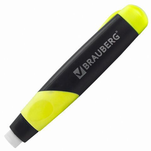 Ластик выдвижной BRAUBERG &quot;Blaster&quot;, 112х21х24мм, белый, пластиковый держатель ассорти, 223593