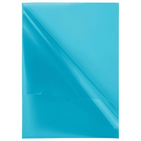 Папка-уголок BRAUBERG 25 шт., синяя, 0,10 мм, 223964