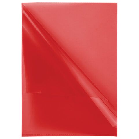 Папка-уголок BRAUBERG 25 шт., красная 0,10 мм, 223967