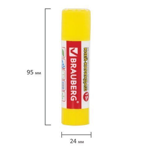 Клей-карандаш BRAUBERG 2 шт. &quot;Смайлики&quot;, 15 г, 224338