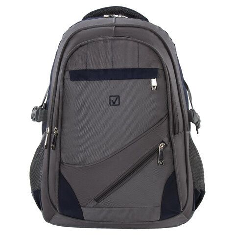 Рюкзак BRAUBERG URBAN универсальный, 2 отделения, &quot;MainStream 1&quot;, серо-синий, 45х32х19 см, 224445