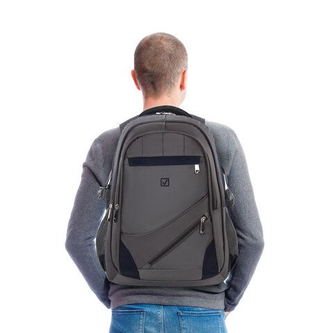 Рюкзак BRAUBERG URBAN универсальный, 2 отделения, &quot;MainStream 1&quot;, серо-синий, 45х32х19 см, 224445