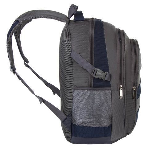 Рюкзак BRAUBERG URBAN универсальный, 2 отделения, &quot;MainStream 2&quot;, серо-синий, 45х32х19 см, 224446