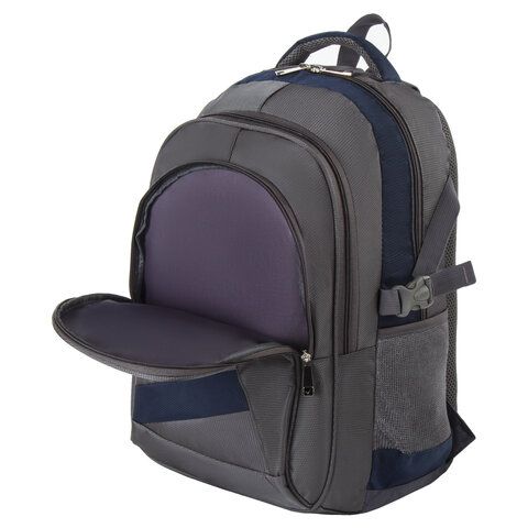 Рюкзак BRAUBERG URBAN универсальный, 2 отделения, &quot;MainStream 2&quot;, серо-синий, 45х32х19 см, 224446