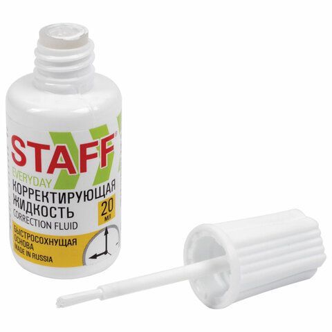Корректирующая жидкость STAFF 5 шт. &quot;EVERYDAY&quot; быстросохнущая, 20 мл, с кисточкой, 224878