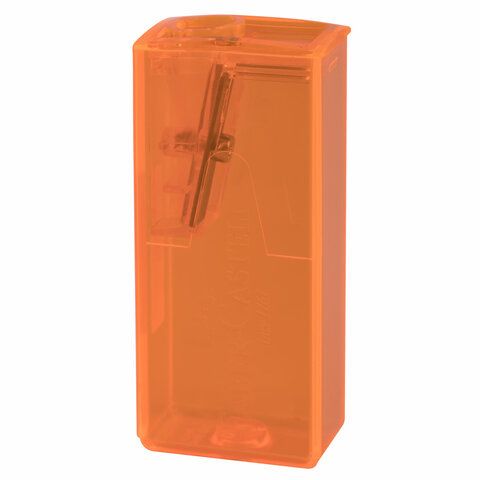 Точилка FABER-CASTELL, с контейнером, прямоугольная, пластиковая, детали флуоресцентные, ассорти, 581525