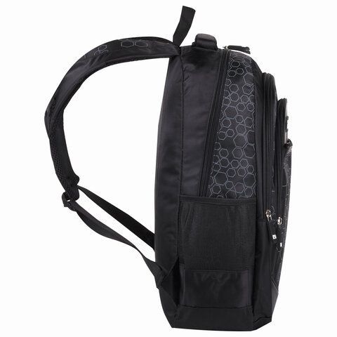 Рюкзак BRAUBERG DELTA универсальный, 3 отделения, &quot;Element&quot;, черный, 47х31х16 см, 225289