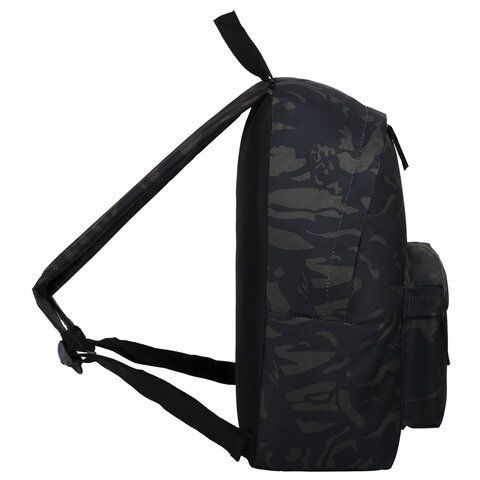 Рюкзак BRAUBERG СИТИ-ФОРМАТ универсальный, &quot;Black camouflage&quot;, черный, 41х32х14 см, 225367