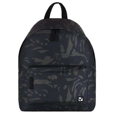 Рюкзак BRAUBERG СИТИ-ФОРМАТ универсальный, &quot;Black camouflage&quot;, черный, 41х32х14 см, 225367
