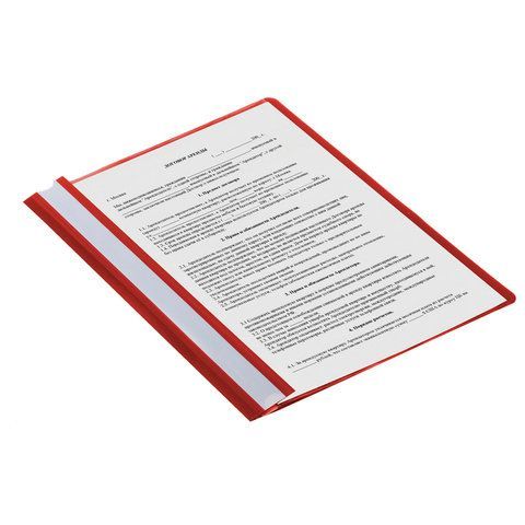 Скоросшиватель пластиковый STAFF 25 шт., А4, 100/120 мкм, красный, 225729