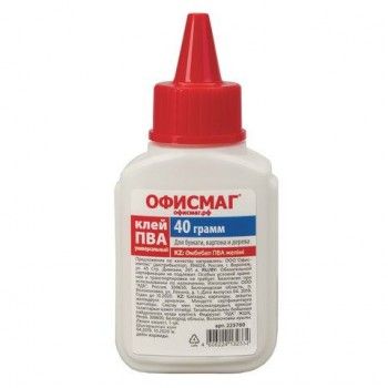Клей ПВА ОФИСМАГ 7 шт. (бумага, картон, дерево), 40 г, РОССИЯ, 225760