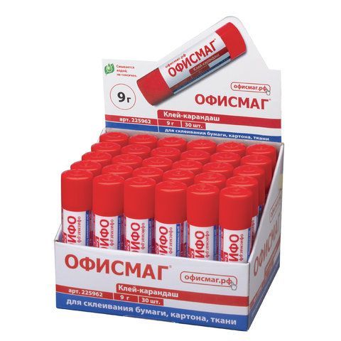 Клей-карандаш ОФИСМАГ 3 шт., 9 г, 225962