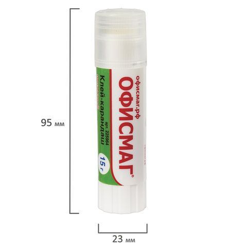 Клей-карандаш ОФИСМАГ 2 шт. &quot;Crystal&quot;, прозрачный, 15 г, 225964
