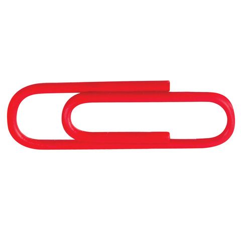 Скрепки ОФИСМАГ 2 шт., 25 мм, красные, 100 шт., в картонной коробке, 226245