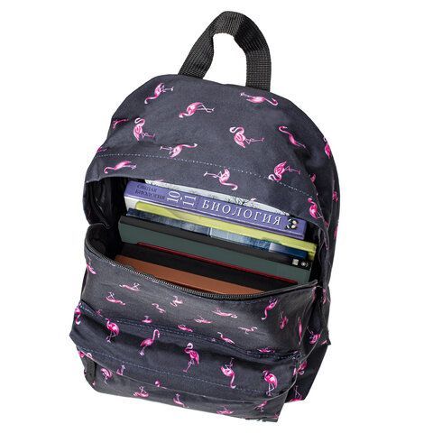 Рюкзак BRAUBERG СИТИ-ФОРМАТ универсальный, &quot;Flamingo&quot;, синий, 41х32х14 см, 226404