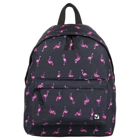 Рюкзак BRAUBERG СИТИ-ФОРМАТ универсальный, &quot;Flamingo&quot;, синий, 41х32х14 см, 226404