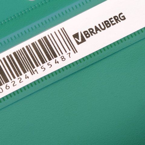 Скоросшиватель пластиковый с перфорацией BRAUBERG 10 шт., А4, 140/180 мкм, зеленый, 226581