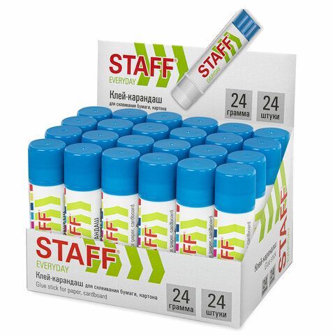 Клей-карандаш STAFF 3 шт. &quot;EVERYDAY&quot;, 24 г, 226617
