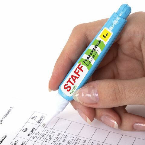Ручка-корректор STAFF 12 шт. &quot;College&quot;, 4 мл, металлический наконечник, 226815