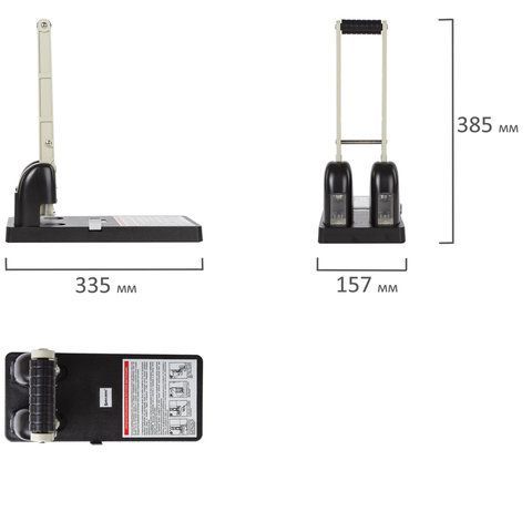 Дырокол металлический МОЩНЫЙ BRAUBERG &quot;Heavy duty&quot;, до 150 листов, черный, 226870