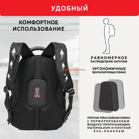 Рюкзак GERMANIUM &quot;S-01&quot; универсальный, с отделением для ноутбука, влагостойкий, черный, 47х32х20 см, 226947