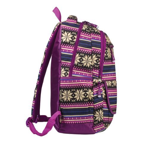 Рюкзак BRAUBERG CANVAS универсальный, 2 отделения, &quot;Фиолетовые узоры&quot;, канвас, 47х32х14 см, 227069