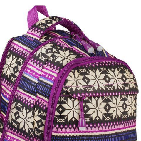 Рюкзак BRAUBERG CANVAS универсальный, 2 отделения, &quot;Фиолетовые узоры&quot;, канвас, 47х32х14 см, 227069