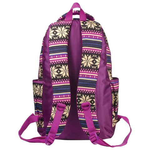 Рюкзак BRAUBERG CANVAS универсальный, 2 отделения, &quot;Фиолетовые узоры&quot;, канвас, 47х32х14 см, 227069