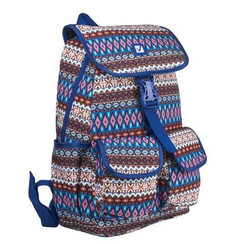 Рюкзак BRAUBERG TRACE универсальный, с клапаном, узоры, &quot;Ethnic&quot;, 34х25х12 см, 227075