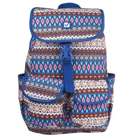 Рюкзак BRAUBERG TRACE универсальный, с клапаном, узоры, &quot;Ethnic&quot;, 34х25х12 см, 227075