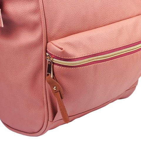 Рюкзак BRAUBERG CELEBRITY универсальный, экокожа, длинные ручки, коралловый, 34х23х15 см, 227078