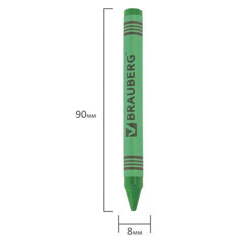 Восковые мелки BRAUBERG 8 шт. &quot;АКАДЕМИЯ&quot;, НАБОР 6 цветов, 227282
