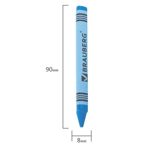 Восковые мелки BRAUBERG 6 шт. &quot;АКАДЕМИЯ&quot;, НАБОР 12 цветов, 227283
