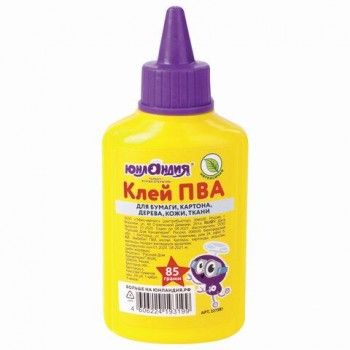 Клей ПВА ЮНЛАНДИЯ 6 шт. (бумага, картон, дерево), 85 г, 227381