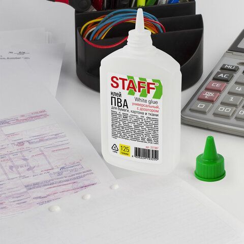 Клей ПВА STAFF 6 шт. EVERYDAY, 125 г, с дозатором, 227387