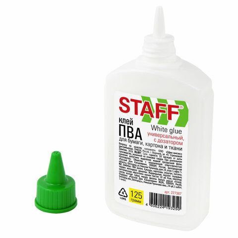 Клей ПВА STAFF 6 шт. EVERYDAY, 125 г, с дозатором, 227387
