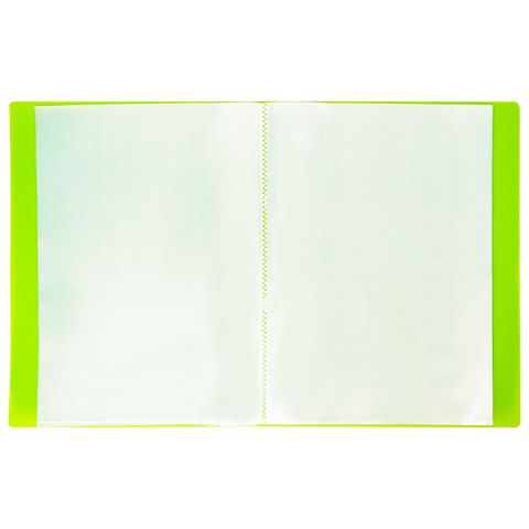Папка 20 вкладышей BRAUBERG &quot;Neon&quot;, 16 мм, неоновая, зеленая, 700 мкм, 227448