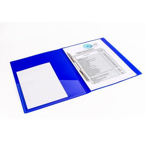 Папка с металлическим скоросшивателем и внутренним карманом BRAUBERG &quot;Neon&quot;, 16 мм, синяя, до 100 листов, 0,7 мм, 227467