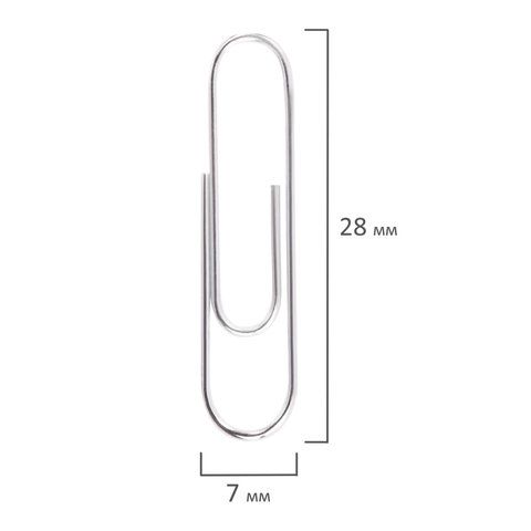 Скрепки BRAUBERG 4 шт., 28 мм, оцинкованные, 100 шт., в картонной коробке, 227583