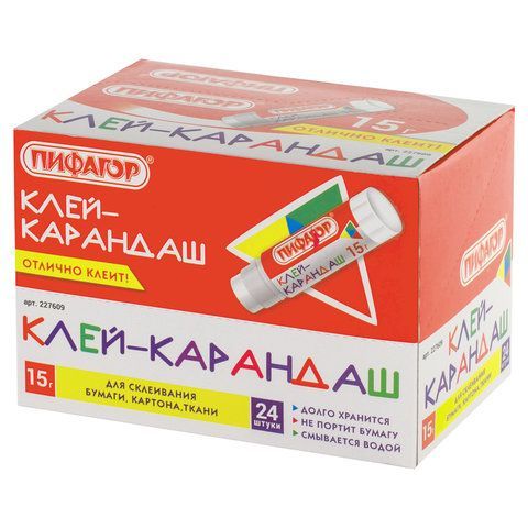 Клей-карандаш ПИФАГОР 8 шт., 15 г, 227609