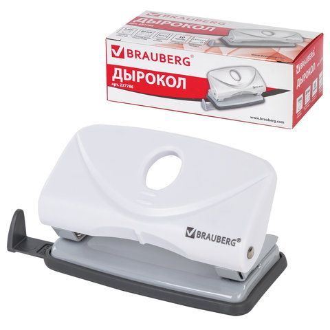 Дырокол BRAUBERG &quot;Original&quot;, до 10 листов, белый, 227786