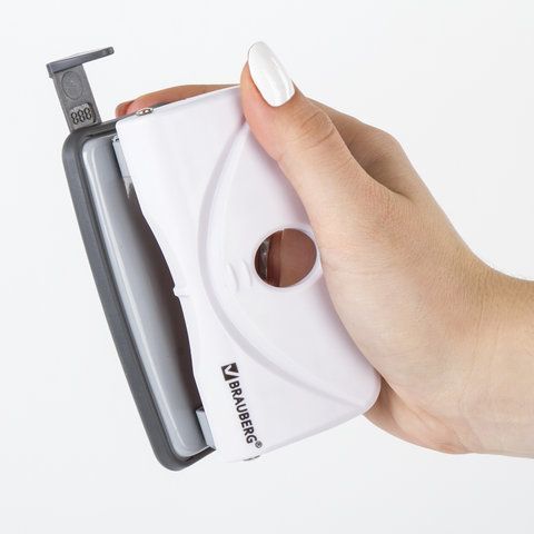 Дырокол BRAUBERG &quot;Original&quot;, до 10 листов, белый, 227786
